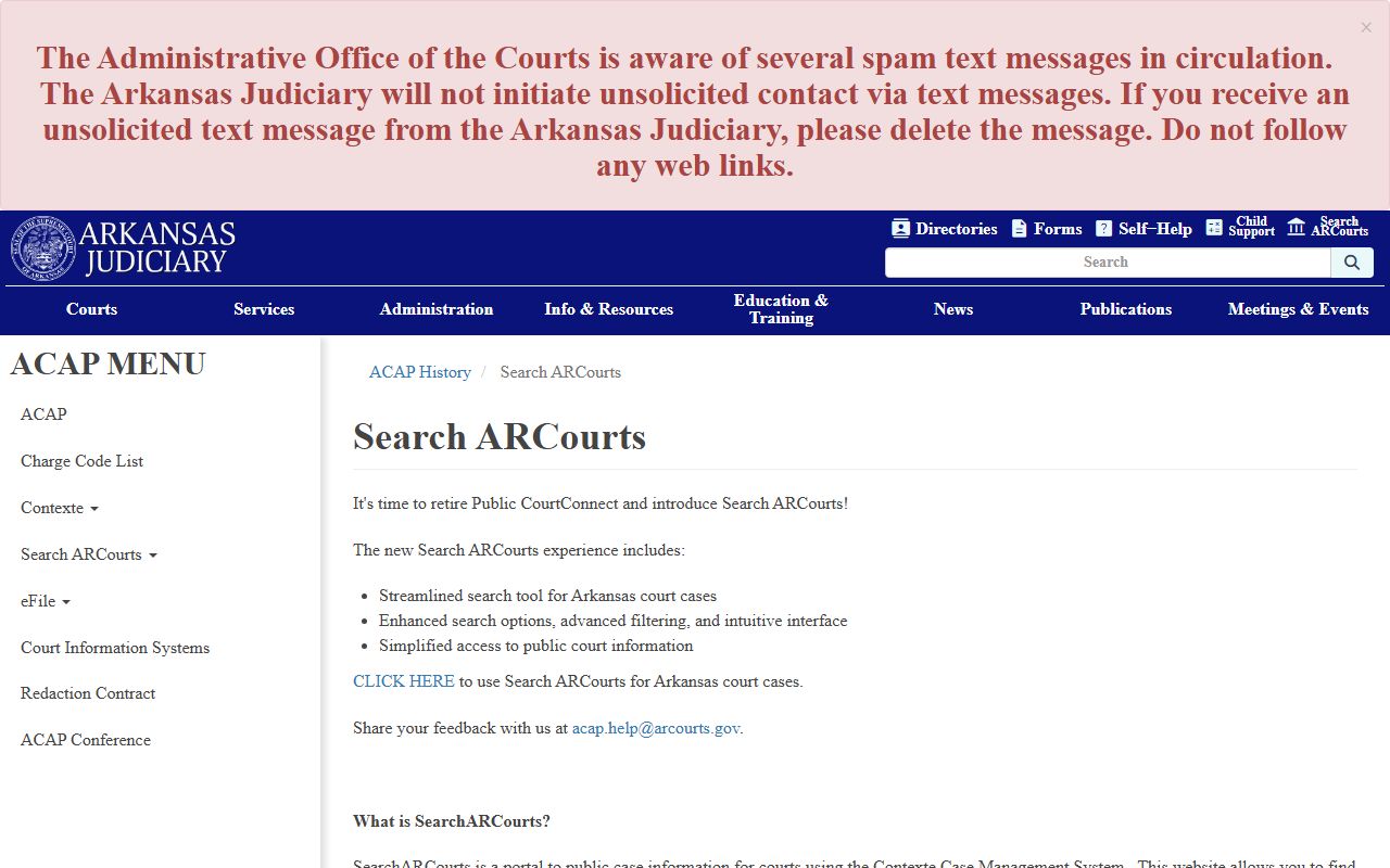 Bradley County court records after arrest Search ARCourts information page